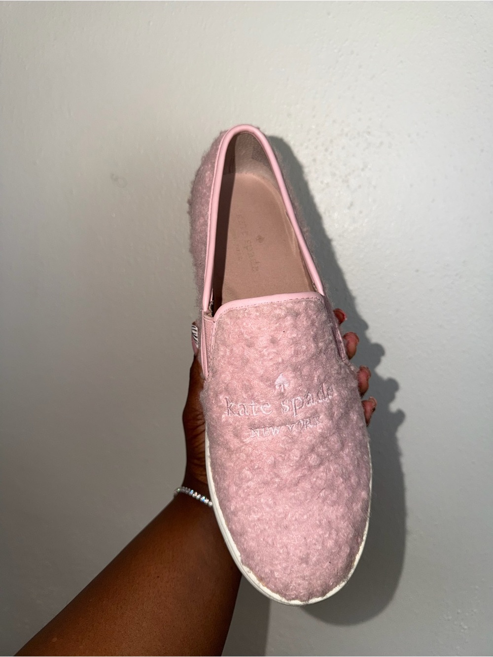 kate spade Pink Textured Slip-On Mule